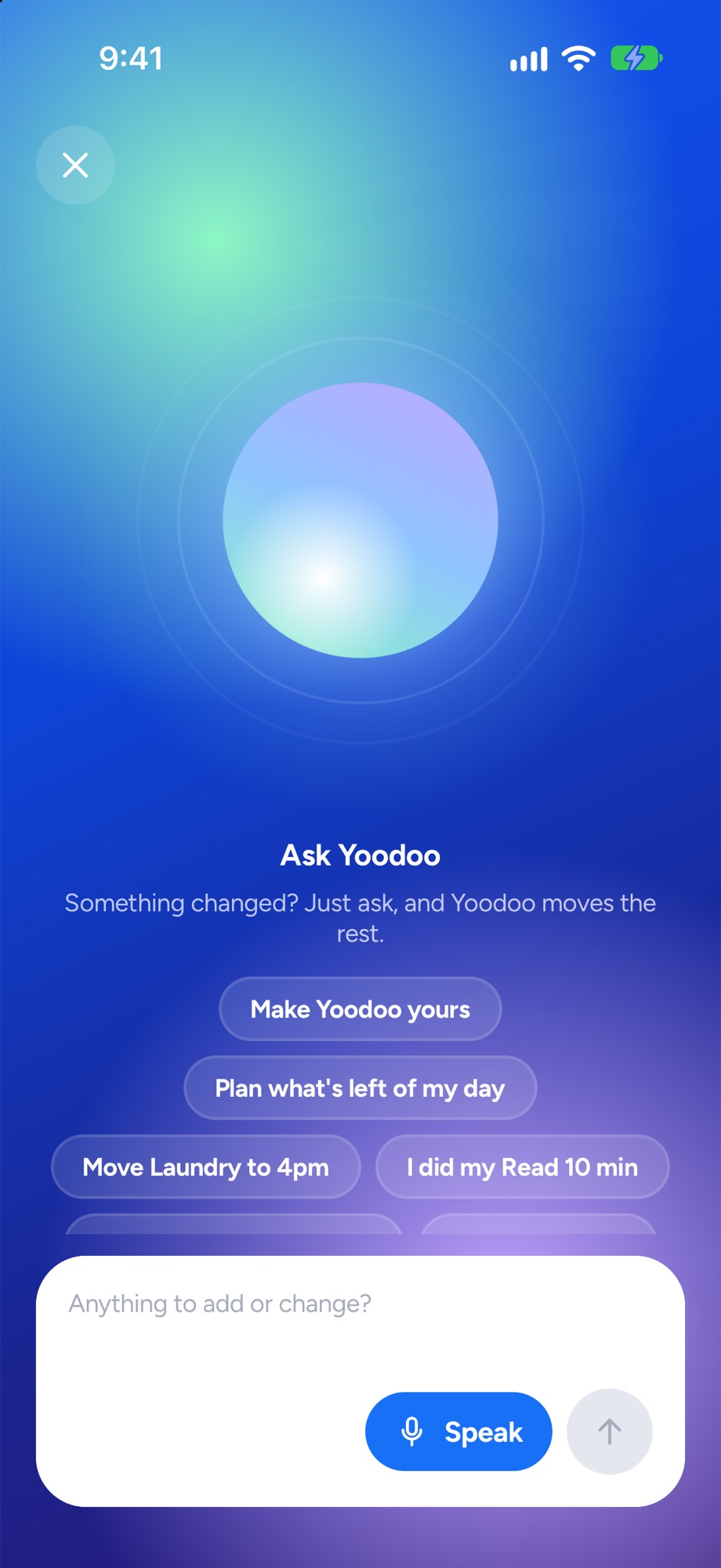 Ask Yoodoo listening as you say your day